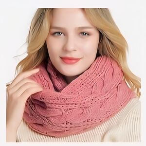 Cozy Pink Cable Knit Scarf